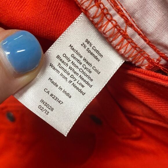 Talbots Red Curvy Crop Jean Size 12 - Picture 5 of 5